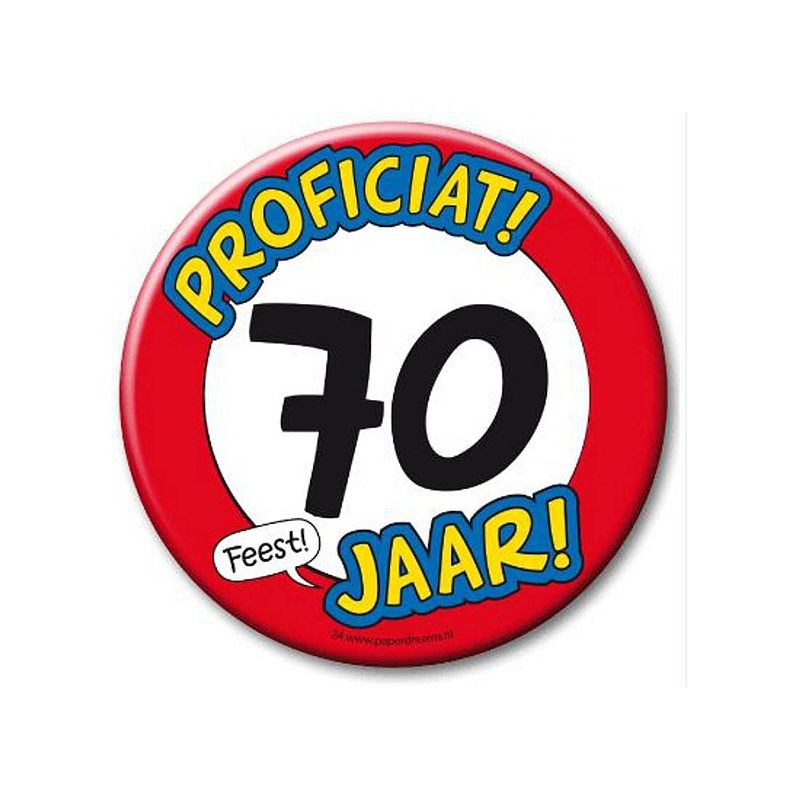 Foto van Xxl verjaardags button 70 jaar - fopartikelen