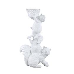 Foto van Ptmd jump white polyresin squirel candle holder