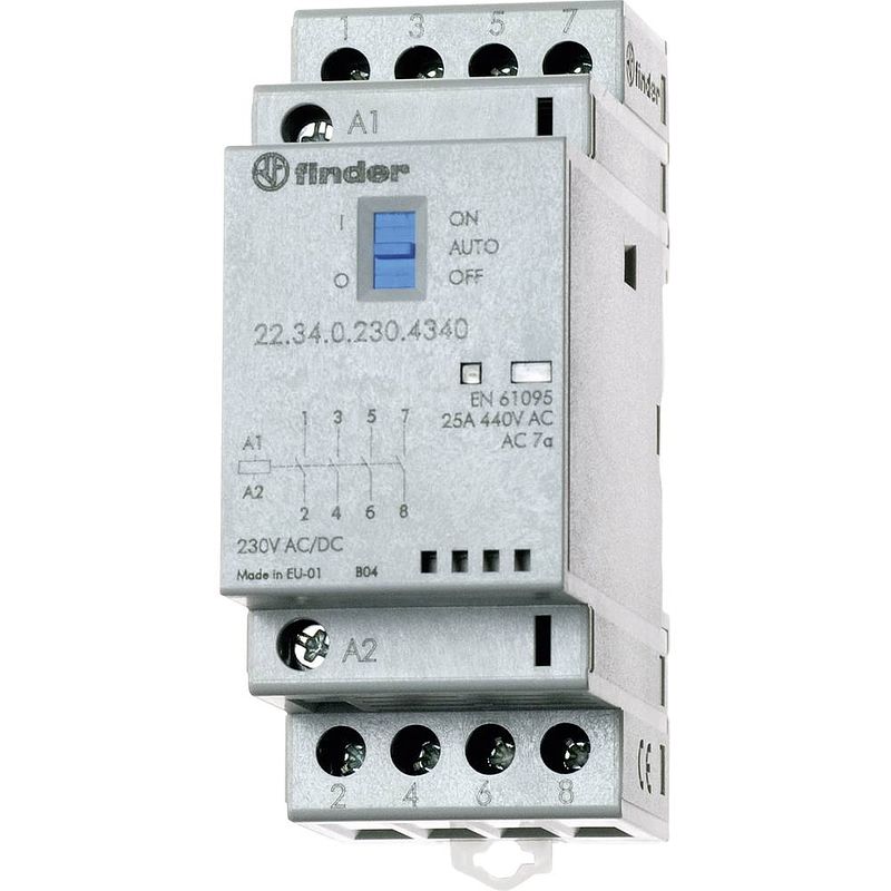 Foto van Finder 22.34.0.024.4740 contactor 3x no, 1x nc 24 v/dc, 24 v/ac 25 a 1 stuk(s)