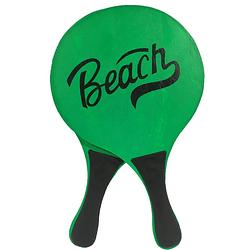 Foto van Houten beachball set neon groen - beachballsets