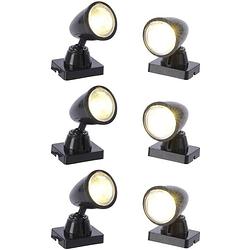 Foto van Kerstdorp accessoires led spot lampen 6 stuks - kerstdorpen