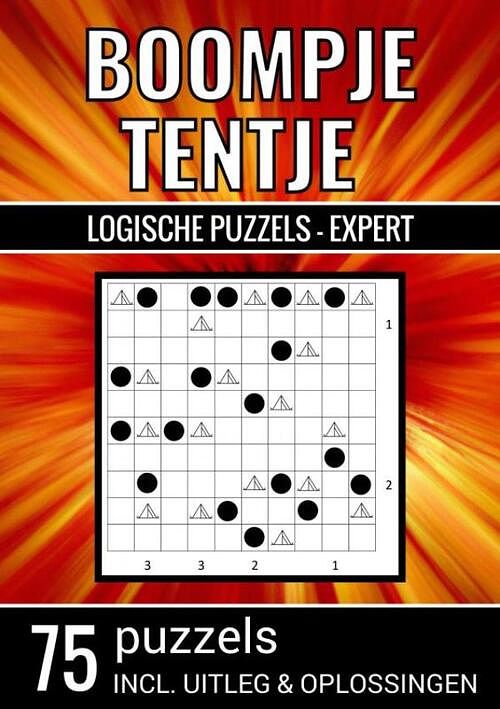 Foto van Boompje tentje - logische puzzels expert - 75 puzzels, incl. uitleg & oplossingen - puzzelboeken & meer - paperback (9789464802771)