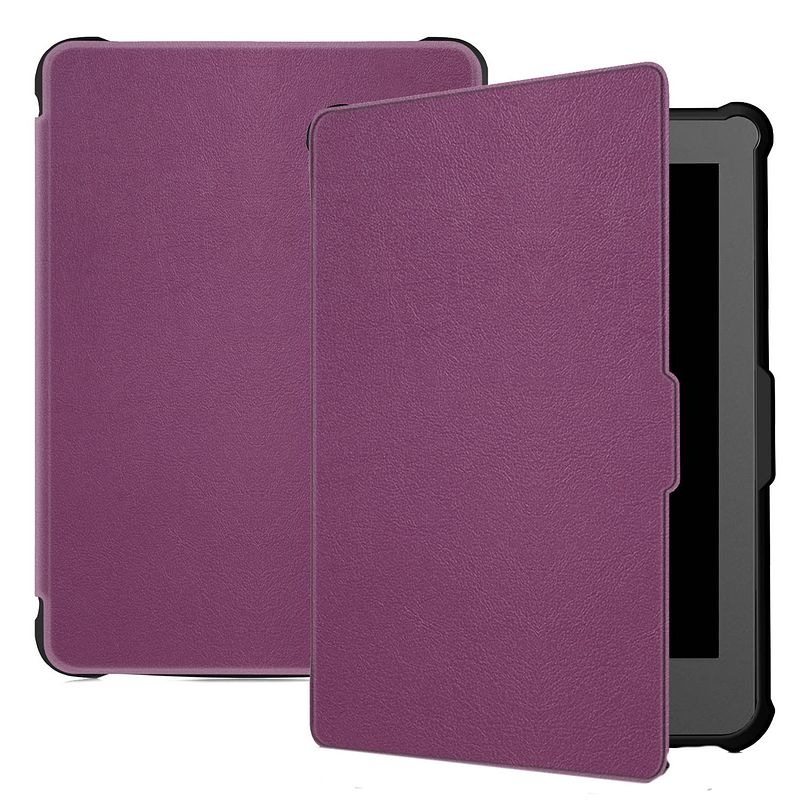 Foto van Basey kobo clara hoesje bookcase cover hoes - kobo clara case cover hoes - paars