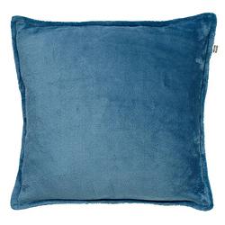 Foto van Dutch decor cilly - sierkussen van fleece provincial blue 45x45 cm - blauw - blauw