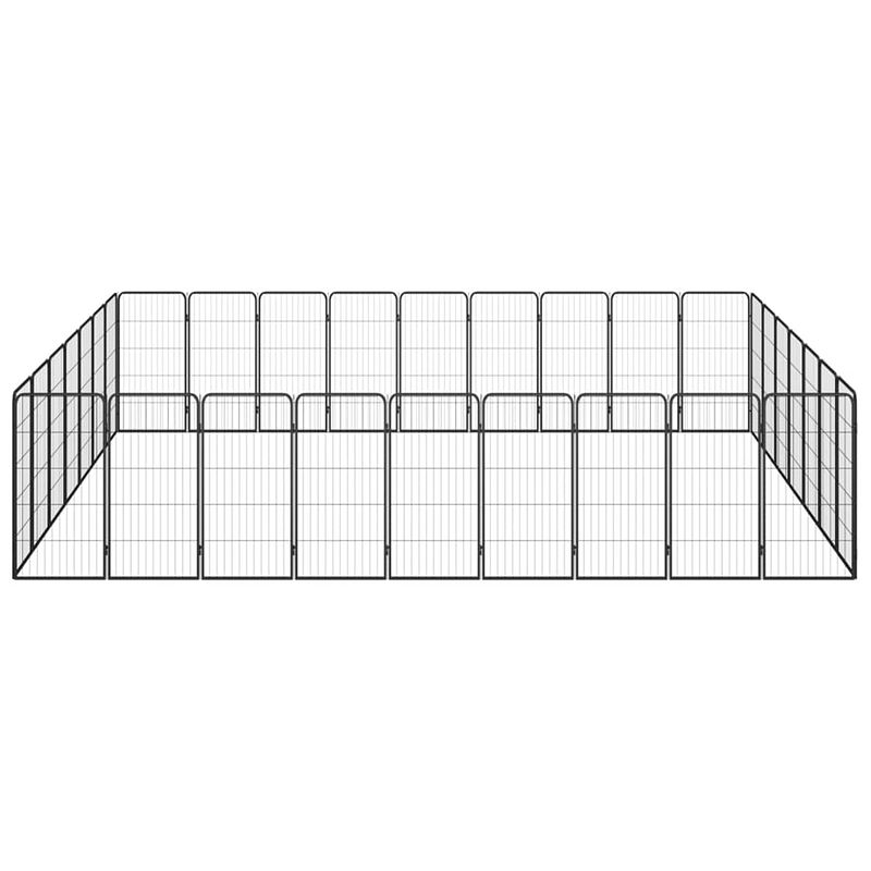 Foto van Infiori hondenkennel 32 panelen 50 x 100 cm gepoedercoat staal zwart