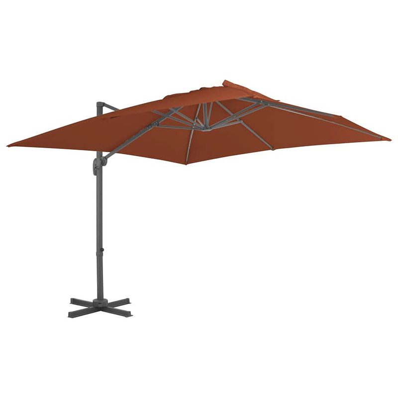 Foto van Vidaxl zweefparasol met aluminium paal 400x300 cm terracottakleurig