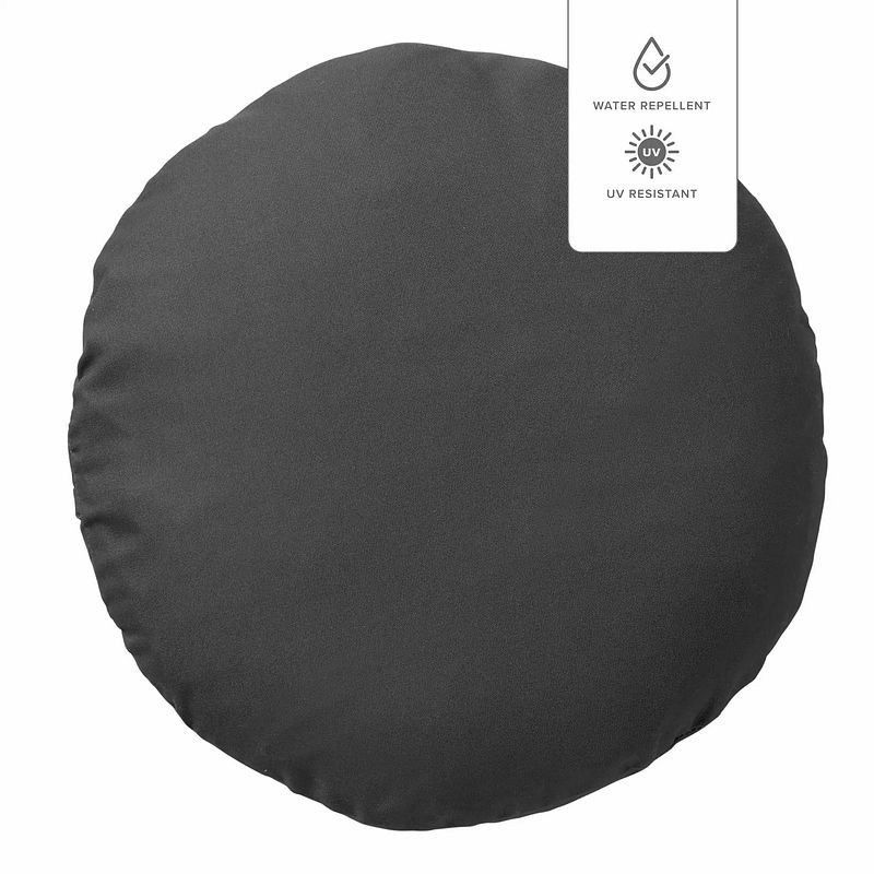 Foto van Dutch decor sol - sierkussen rond outdoor 40 cm charcoal grey - waterafstotend en uv-bestendig - grijs - grijs