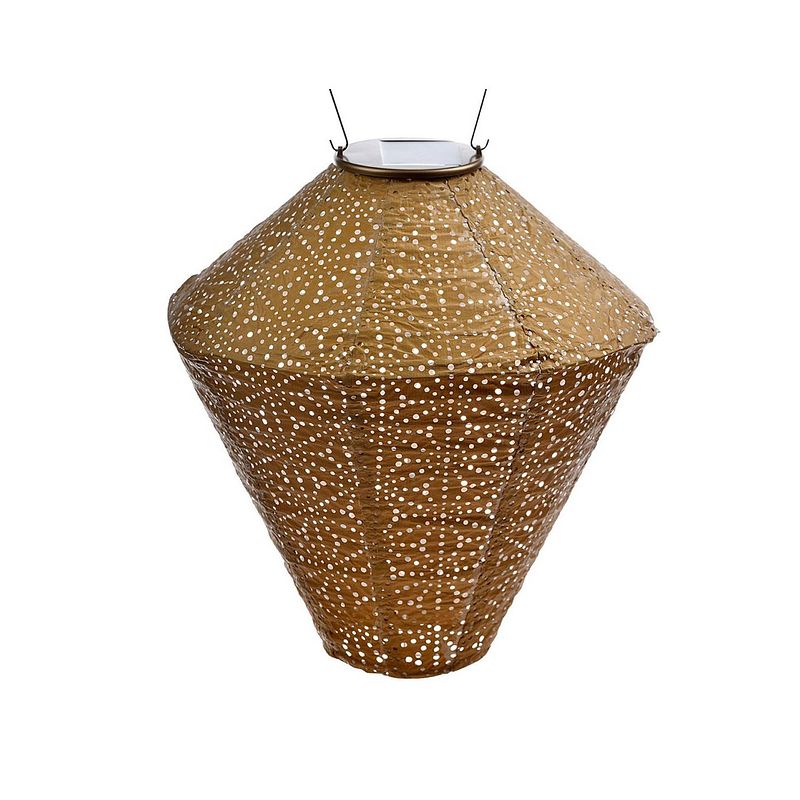 Foto van Lumiz solar lampion sashiko diamond - 28 cm - goud