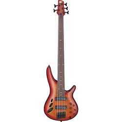 Foto van Ibanez srd905f bass workshop brown topaz burst low gloss 5-snarige fretloze elektrische basgitaar