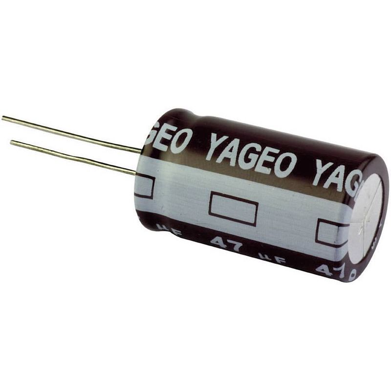 Foto van Yageo se450m0033b7f-1636 elektrolytische condensator radiaal bedraad 7.5 mm 33 µf 450 v 20 % (ø x h) 16 mm x 36 mm 1 stuk(s)