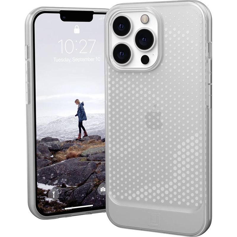 Foto van Urban armor gear lucent case backcover apple iphone 13 pro ice, transparant