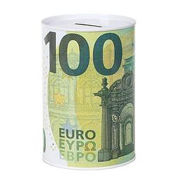 Foto van Spaarpot 100 euro biljet print metaal 10 x 15 cm - spaarpotten