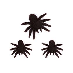Foto van Halloween 3x stuks horror griezel spinnen zwart 8 x 10 cm - feestdecoratievoorwerp