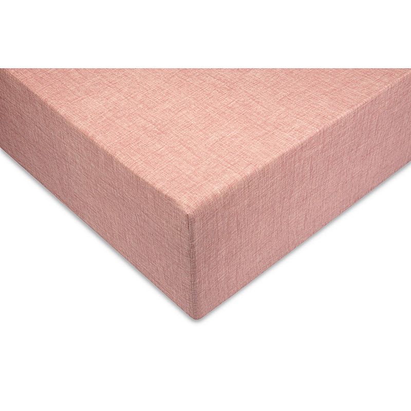 Foto van Zo home lino hoeslaken katoen linnen look 35cm hoek - old rose 180x210/220cm