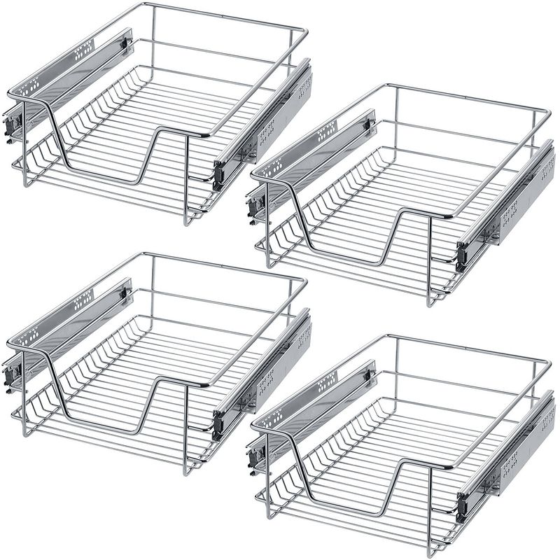 Foto van Tectake - 4 x telescopische lade voor keuken en slaapkamer kasten 37 cm