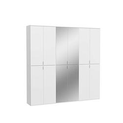 Foto van Projektx kledingkast 12 deuren wit, spiegel.