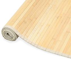 Foto van The living store bamboe tapijt - naturel - 80 x 300 cm - met anti-slip onderkant