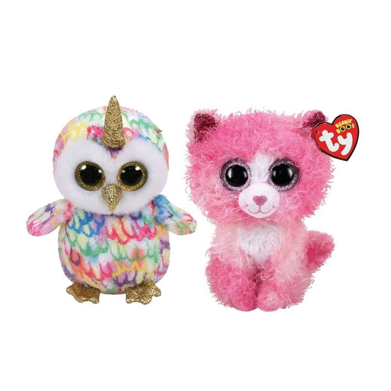 Foto van Ty - knuffel - beanie boo's - enchanted owl & reagan cat