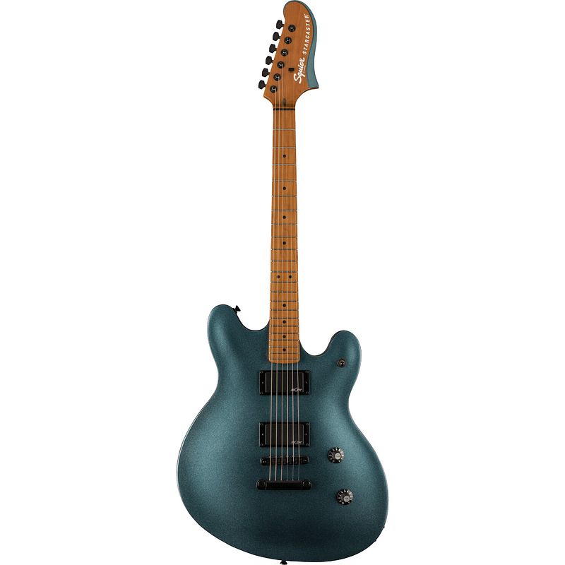 Foto van Squier contemporary active starcaster gunmetal metallic semi-akoestische gitaar