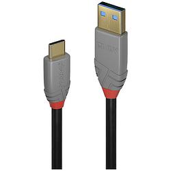 Foto van Lindy usb-kabel usb 3.2 gen2 (usb 3.1 gen2) usb-c® stekker, usb-a stekker 1 m zwart, grijs 36911