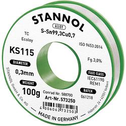 Foto van Stannol ks115 soldeertin, loodvrij spoel sn99,3cu0,7 100 g 0.3 mm