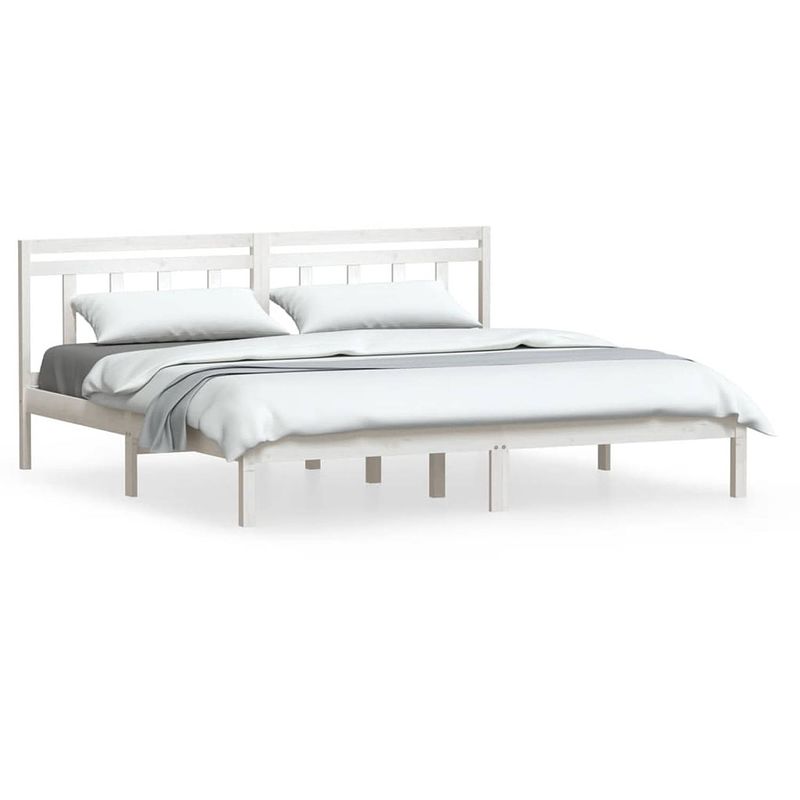 Foto van Vidaxl bedframe massief grenenhout wit 160x200 cm