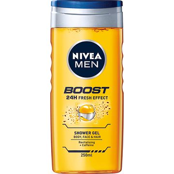 Foto van Nivea men boost 24h fresh effect shower gel 250ml bij jumbo