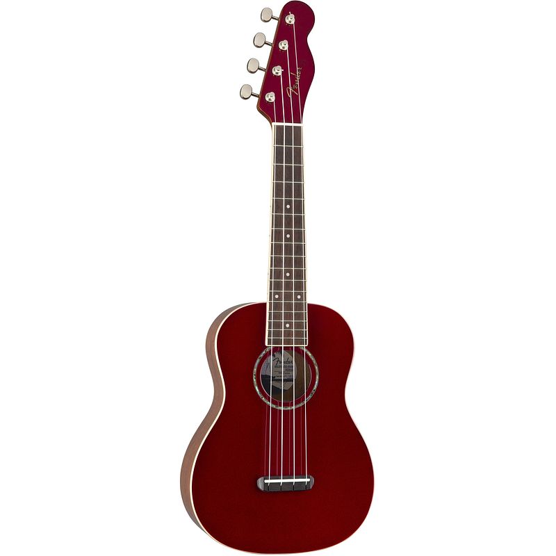 Foto van Fender california coast zuma concert ukelele candy apple red