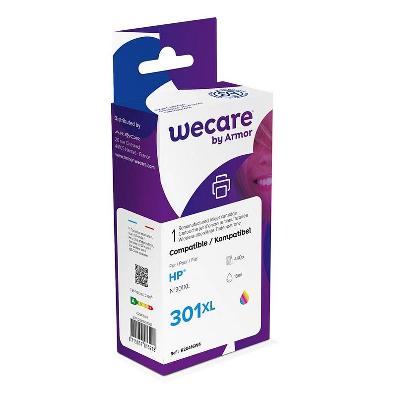 Foto van Wecare cartridge compatible met hp 301 xl tricolor