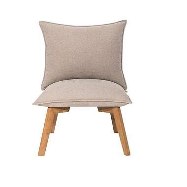 Foto van Fauteuil ringe - stof - beige - leen bakker