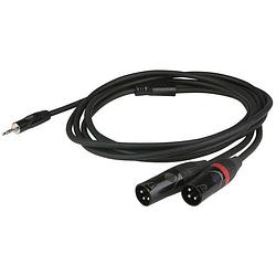 Foto van Dap flx463 verloopkabel stereo mini jack - 2x xlr 3p 3 meter