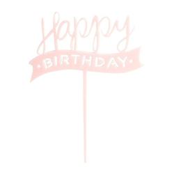 Foto van Tasty me cake topper - happy birthday - roze