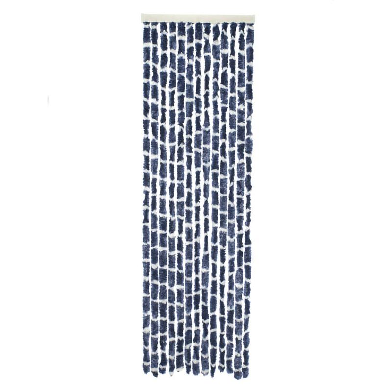 Foto van Travellife vliegengordijn chenille stripe 185x56 cm blauw en wit