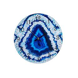 Foto van Muurklok blauw kristal (30 x 4 x 30 cm)