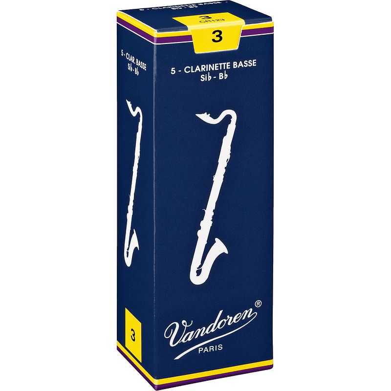 Foto van Vandoren cr123 bass clarinet reed riet voor basklarinet (5 stuks)