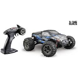 Foto van Absima spirit zwart, blauw brushed 1:16 rc auto elektro monstertruck 4wd rtr 2,4 ghz incl. accu en laadkabel