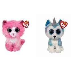 Foto van Ty - knuffel - beanie boo's - reagan cat & helena husky