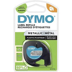 Foto van Dymo lt labeltape tapekleur: zilver (metallic) tekstkleur: zwart 12 mm 4 m