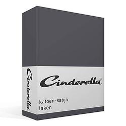 Foto van Cinderella katoen-satijn laken - 100% katoen-satijn - lits-jumeaux (240x270 cm) - grijs