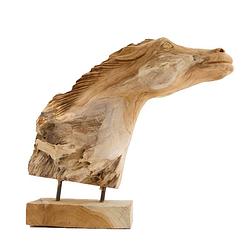 Foto van Dknc - ornament - teak hout - 39x12x38cm - bruin