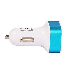 Foto van Opladers blauw auto oplader usb oplader 2 poorten model c08 dc5.0v/2.0a output - dc12-24v rx input