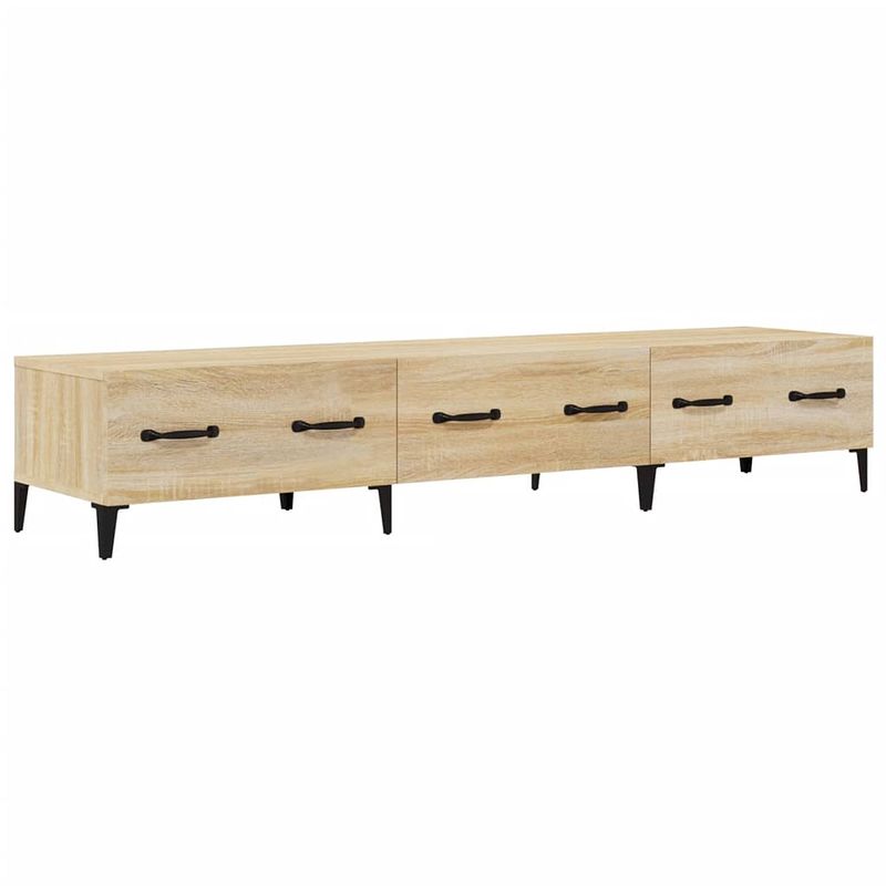 Foto van The living store televisiemeubel sonoma eiken - moderne media-kast - 150 x 34.5 x 30 cm - stevig - voldoende