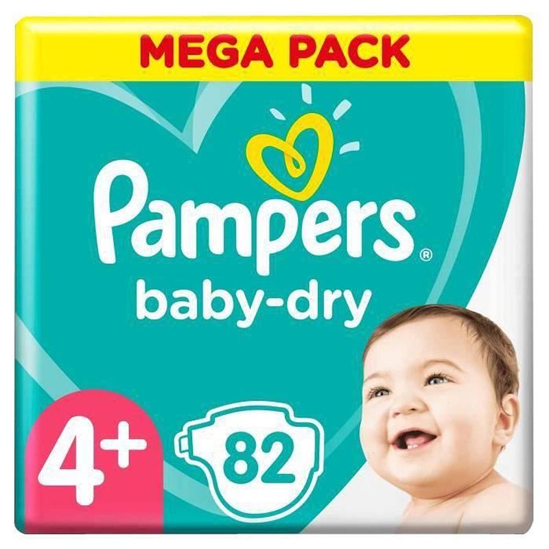 Foto van Pampers baby-dry maat 4+, 82 luiers