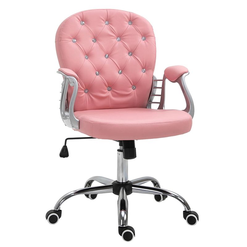 Foto van Bureaustoel - ergonomische bureaustoel - game stoel - gaming stoel - roze - 59,5 x 60,5 x 95-105 cm