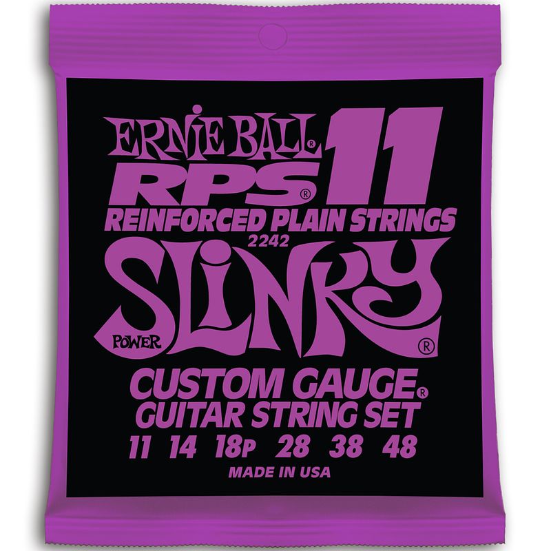 Foto van Ernie ball 2242 reinforced plain power slinky 011 - 048 snaren