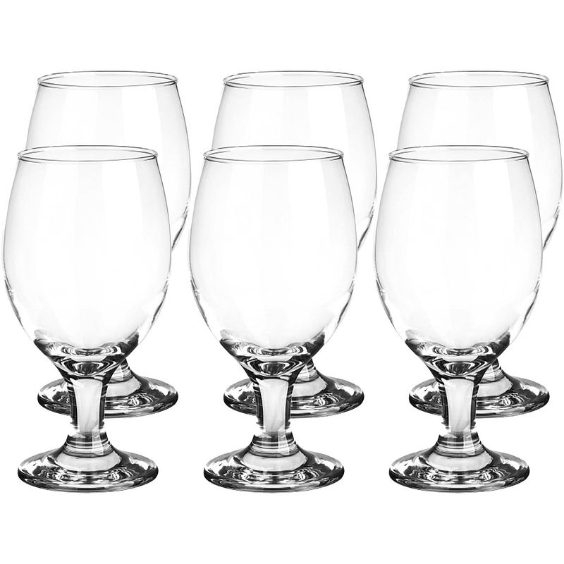 Foto van Glasmark bierglazen - 12x - op voet - 360 ml - glas - speciaal bier - bierglazen