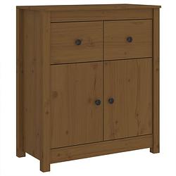 Foto van Vidaxl dressoir 70x35x80 cm massief grenenhout honingbruin