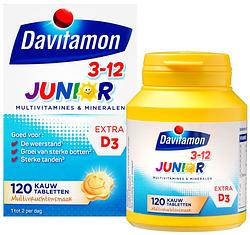 Foto van Davitamon junior 3+ kauw vitamines multifruit