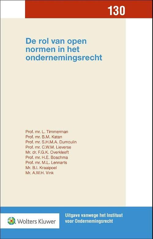 Foto van De rol van open normen in het ondernemingsrecht - hardcover (9789013173994)