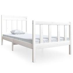 Foto van Vidaxl bedframe massief hout wit 90x200 cm